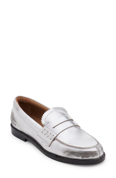 Golden Goose Jerry Penny Loafer In Silver