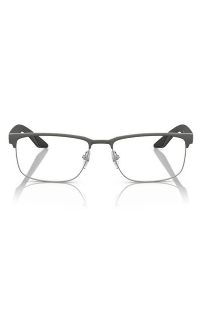 Prada 56mm Rectangular Optical Glasses In Lt Grey Gradient