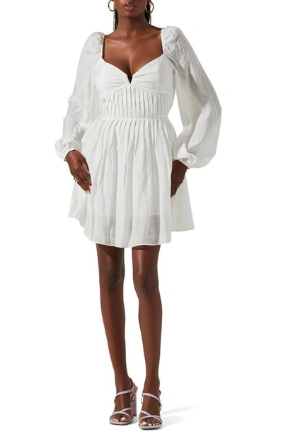 Astr Carina Long Sleeve Dress In White