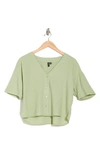 Vero Moda Vmjesmilo Short Sleeve Button-up Shirt In Reseda