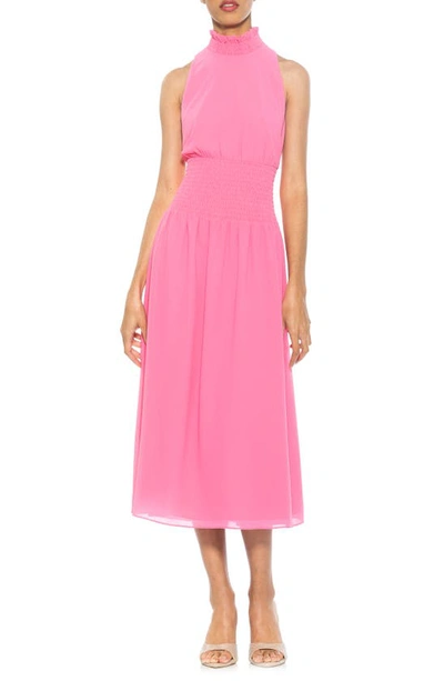 Alexia Admor Landry Sleeveless Fit & Flare Midi Dress In Pink