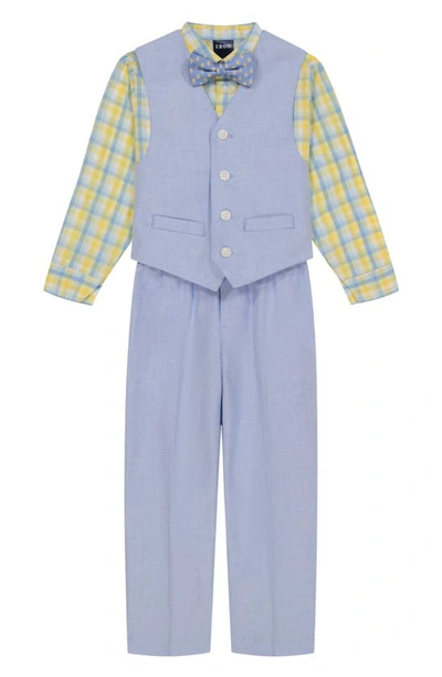 Izod Kids' Tie, Vest, Oxford Shirt, And Pants Set In English Blue