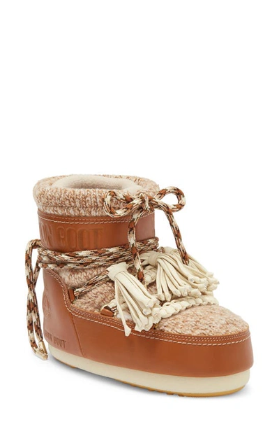 Chloé X Moon Boot Genuine Shearling Ankle Boot In Brown