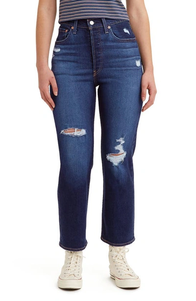 Levi's® Ribcage Ripped High Waist Straight Ankle Jeans In Winter Breakdown
