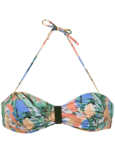 Track & Field Printed Maya Bikini Top In Blue