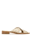 Sarah Chofakian Leather Flat Sandals In Neutrals