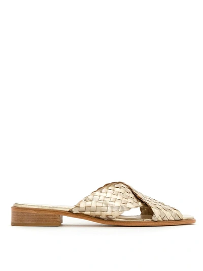 Sarah Chofakian Leather Flat Sandals In Neutrals