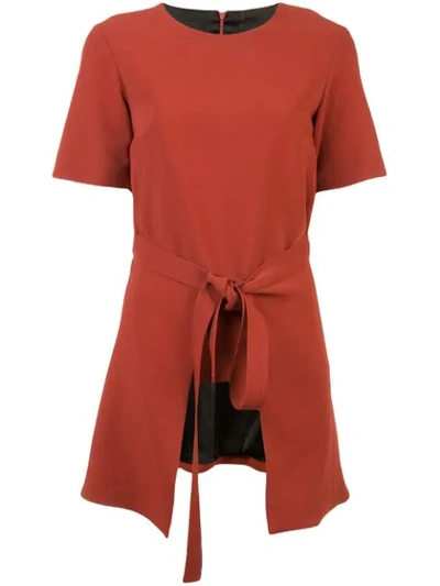 Rosetta Getty Apron Wrap Shortsleeved T-shirt - Red