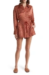 Elan Patterned Cover-up Shorts In Brick Cassablanca
