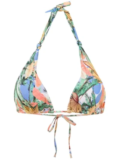 Track & Field Printed Bikini Top In Multicolour