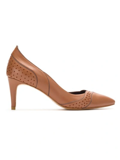 Sarah Chofakian Leather Pumps In Brown