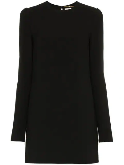 Saint Laurent Crepe Mini Dress In Black