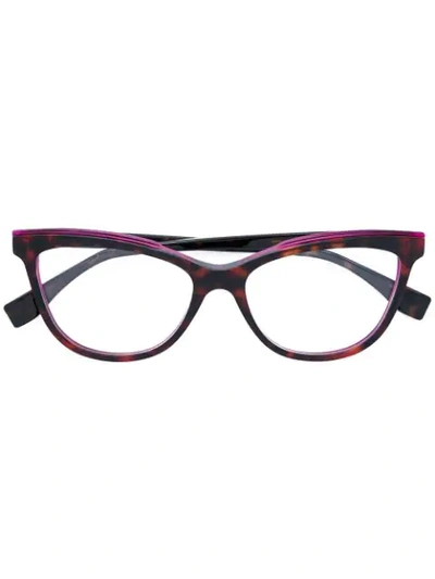 Fendi Eyewear Soft Cat Eye Glasses - Multicolour