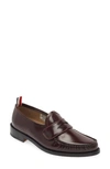 Thom Browne Varsity Penny Loafer In Burgundy