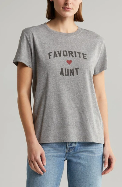 Favorite Daughter Favorite Aunt T-shirt In Heather Grey