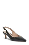 Bruno Magli Fiona Slingback Pointed Toe Pump In Black Crinkle Patent