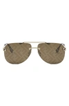 Fendi The  Sky 61mm Pilot Sunglasses In Gold / Brown Mirror