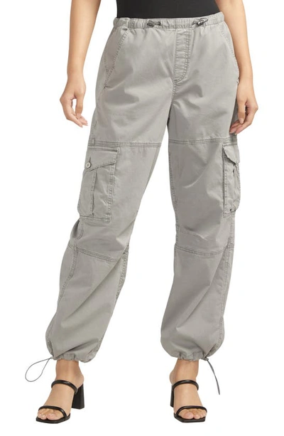 Silver Jeans Co. Parachute Stretch Cotton Cargo Pants In Cement