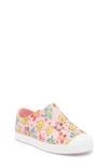 Native Shoes Kids' Jefferson Water Friendly Perforated Slip-on In Pink/shellwhite/sunpetal