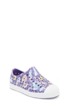 Native Shoes Kids' Jefferson Water Friendly Perforated Slip-on In Violet/shellwhite/starlight