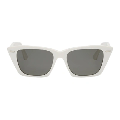 Acne Studios White Ingridh Cat Eye Sunglasses In White/black