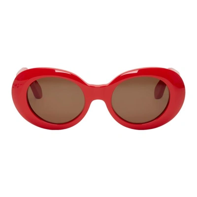 Acne Studios Oval Sunglasses Red/brown