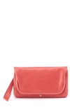 Hobo Lauren Leather Wristlet In Cherry Blossom