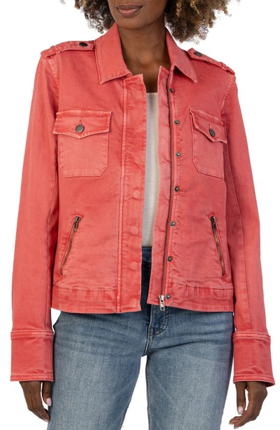 Kut From The Kloth Boxy Cargo Jacket In Strawberry