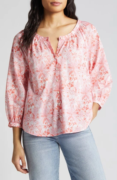 Tommy Bahama Floral Button-up Top In Paradise Pink
