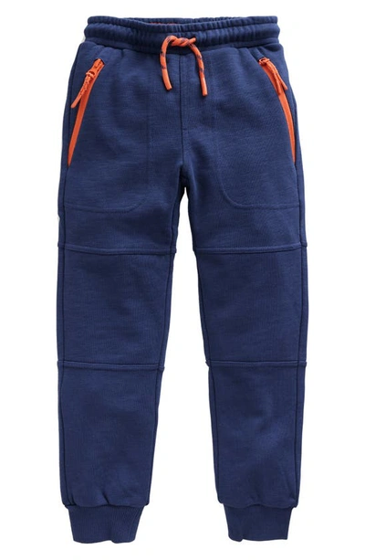 Mini Boden Kids' Warrior Knee Slub Joggers In College Navy