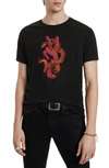 John Varvatos Peace Snake Cotton Graphic T-shirt In Black