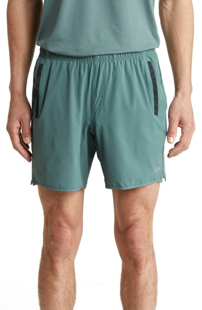 Rvca Yogger Stretch Athletic Shorts In Pine Grey