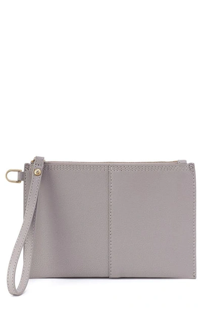 Hobo Small Vida Leather Wristlet In Morning Dove Grey