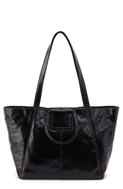 Hobo Sheila East/west Leather Tote In Black