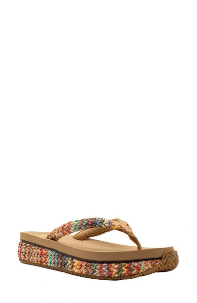 Volatile Palau Platform Flip Flop In Bright Multi