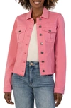 Kut From The Kloth Kara Fray Hem Cotton Blend Trucker Jacket In Plush Pink