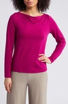 Eileen Fisher V-neck Three-quarter Sleeve Top In Rhapsody