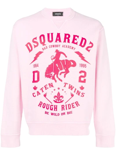 Dsquared2 Print Jersey Jumper In Pink