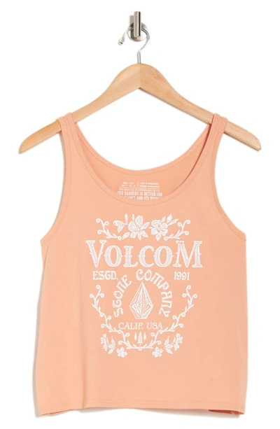 Volcom To The Bank Scoop Neck Tank Top In Clay