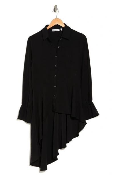 Patrizia Luca Hilo Asymmetric Button-up Shirt In Black