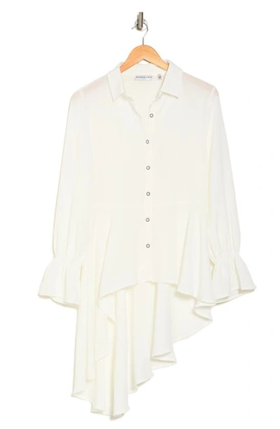Patrizia Luca Hilo Asymmetric Button-up Shirt In Off White