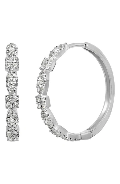 Bony Levy 18k Gold Maya Diamond Hoop Earrings In 18k White Gold
