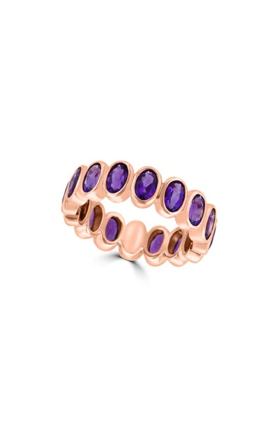 Effy 14k Rose Gold Amethyst Eternity Ring In Purple