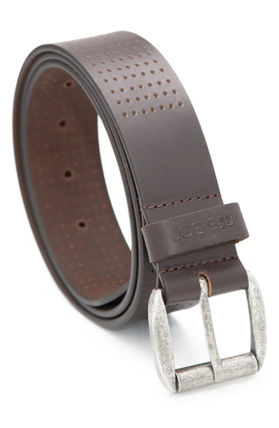 Joe's Perforated Roller Belt In Brown