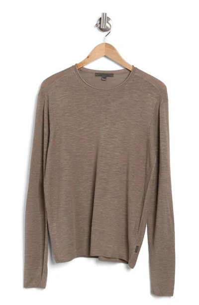 John Varvatos Lex Linen Blend Slub Sweater In Haze Grey