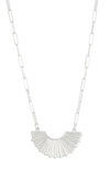 Melrose And Market Sunbeam Arch Pendant Necklace In Rhodium