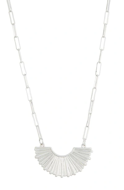 Melrose And Market Sunbeam Arch Pendant Necklace In Rhodium