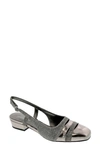 Ros Hommerson Tempt Slingback Pump In Silver Glitter Metallic