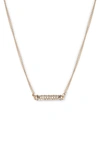 Dkny Crystal Pavé Bar Pendant Necklace In Gold/ Crystal
