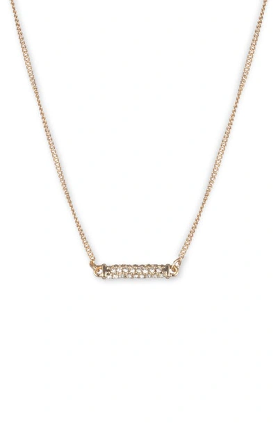 Dkny Crystal Pavé Bar Pendant Necklace In Gold